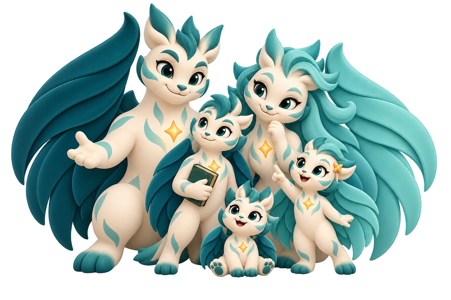 The winged Atlas family together